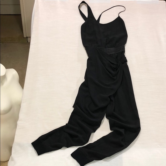 Wilfred Pants - 🏆Aritzia Wilfred Black Silk Jumpsuit Twist Front